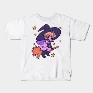 I draw chibi vanilla riding on a broom with stars / sugar sugar rune Kids T-Shirt